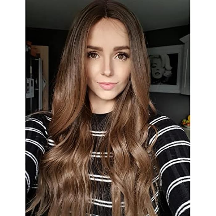 DILLARDS Tantako Long Brown Ombre Wig Wavy Synthetic Women's Wig With Wigs Cap (Brown Ombre #192) - Image 3